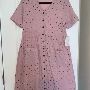 Blush Pink Polka dot Dress